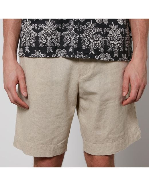 NN07 Natural Billie Linen And Cotton-Blend Shorts for men