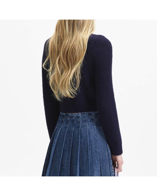 Self-Portrait Embellished Bow Knit Cardigan in Blue | Lyst UK