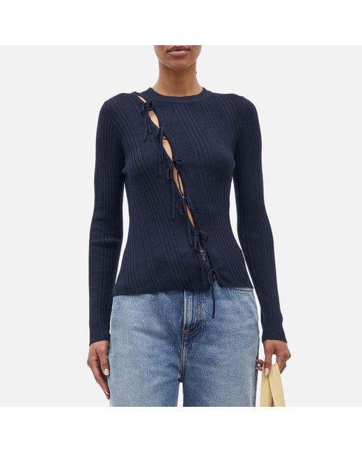 Samsøe & Samsøe Blue Salori 15564 Ribbed-Knit Sweater