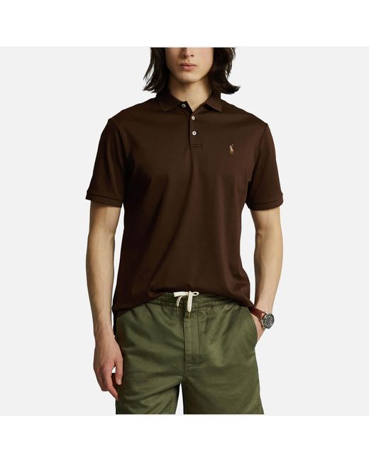 Polo Ralph Lauren Interlock Cotton Polo Shirt in Brown for Men | Lyst
