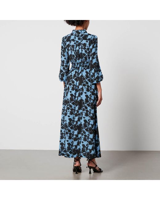 Baum und Pferdgarten Blue Amber Floral-Print Georgette Midi Dress