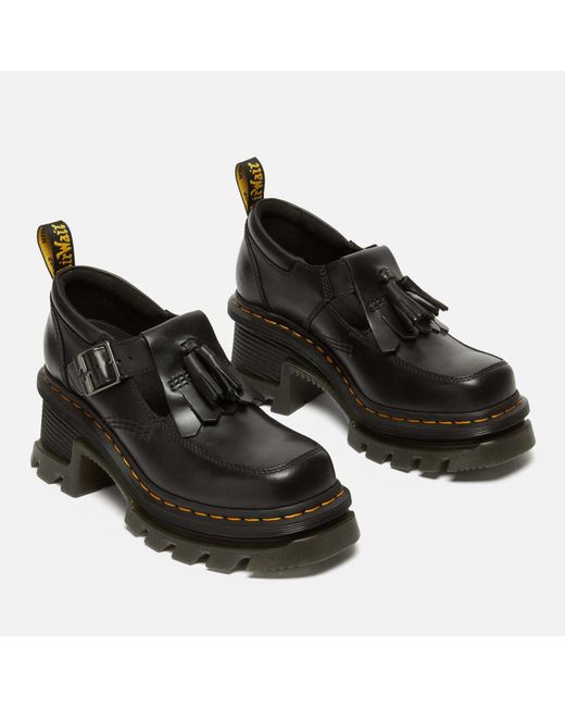 Dr. Martens Black Corran Leather Heeled Mary-Jane Shoes
