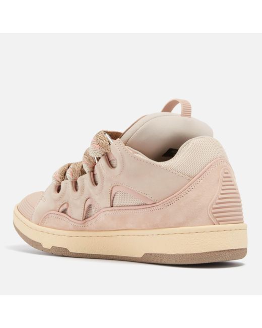 Lanvin Pink Curb Suede Trainers for men