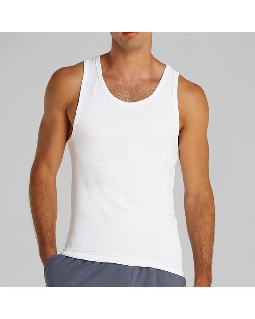 Calvin Klein White 3-Pack Cotton-Blend Jersey Tank Tops for men