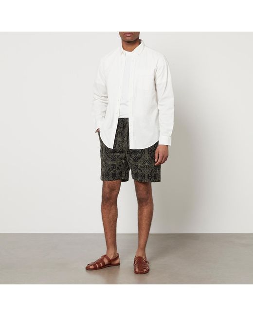 Portuguese Flannel White Atlantico Stripe Cotton-seersucker Shirt for men