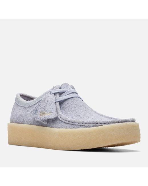 Clarks Blue Wallabee Cup Suede Shoes for men