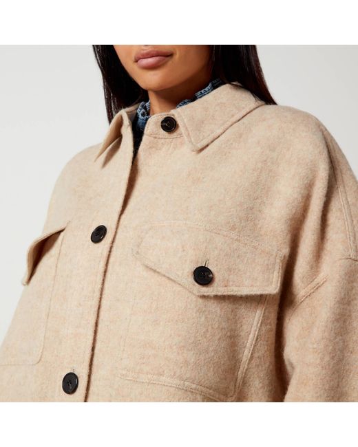 Isabel Marant Natural Fontia Blanket Wool-Blend Coat