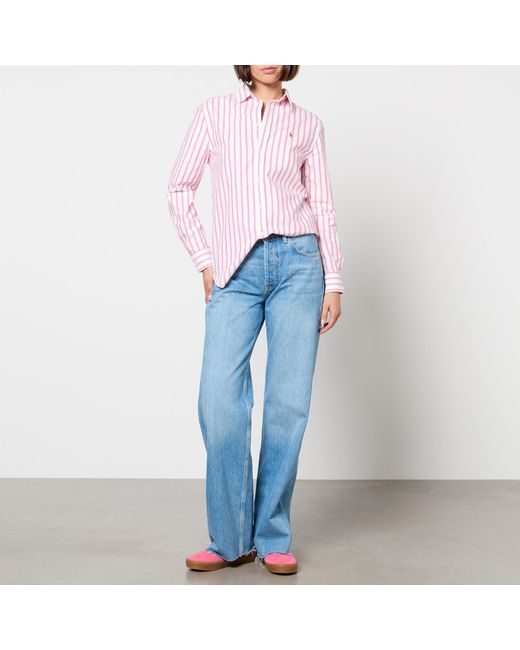 Polo Ralph Lauren Pink Striped Cotton-Poplin Shirt