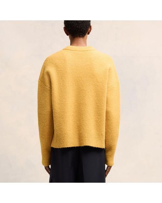 AMI Yellow Sweater With Logo for men