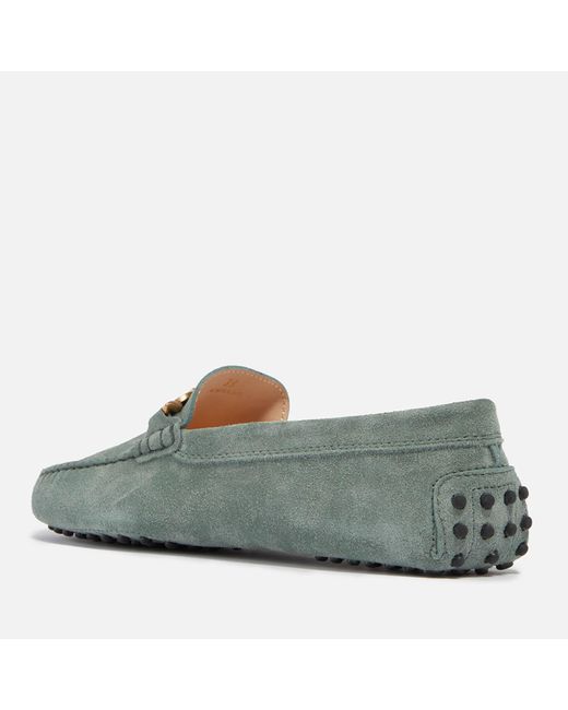 Tod's Green Gommini Suede Driving Shoes