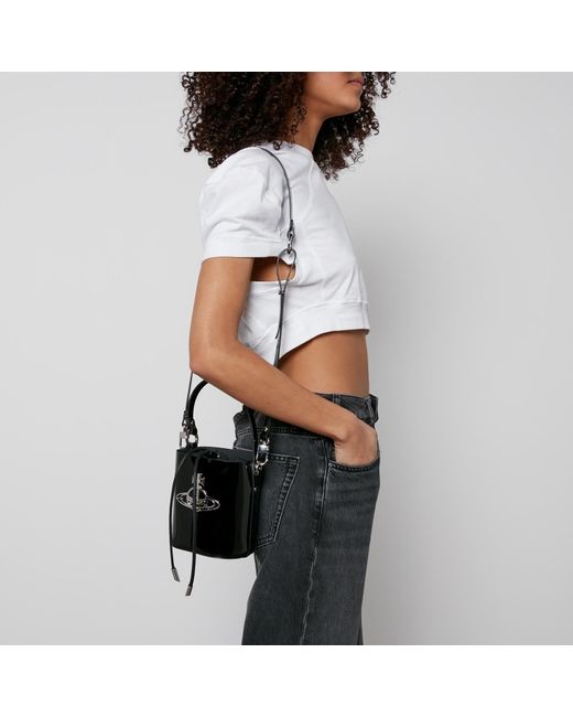 Vivienne Westwood Black Daisy Patent-leather Bucket Bag