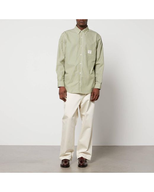 Drole de Monsieur Green La Chemise Rayée Pinstriped Cotton-Poplin Shirt for men