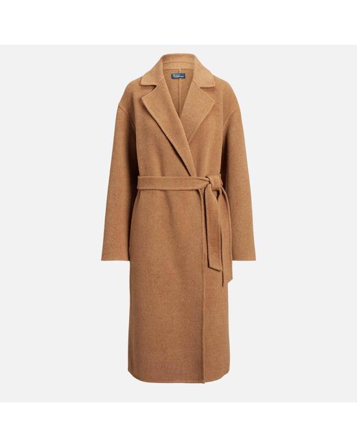 Polo Ralph Lauren Brown Jacky Wool-Blend Wrap Coat