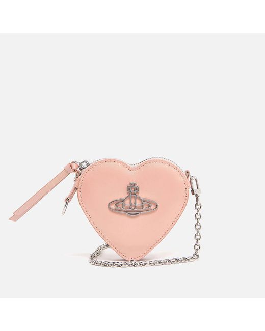 Vivienne Westwood Pink Leather Heart Crossbody Bag