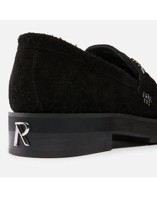 Represent Black Chain-Embellished Suede Loafers for men