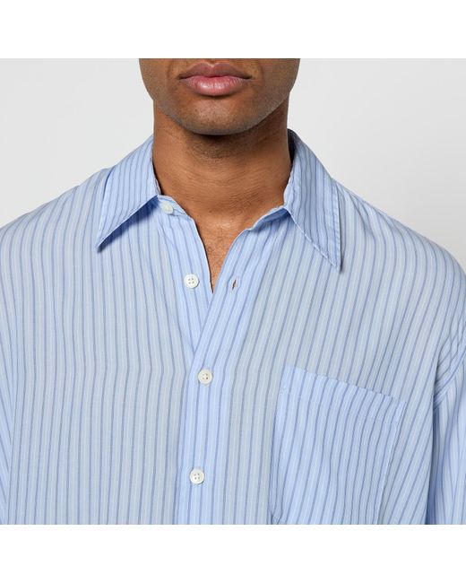 Our Legacy Blue Above Striped Tencel Button-Down Shirt for men