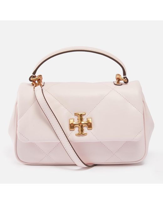 Tory Burch Pink Kira Diamond Quilted Leather Bag