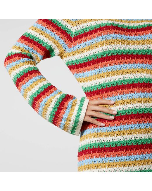 Kitri Nadine Striped Crocheted Midi Dress Lyst