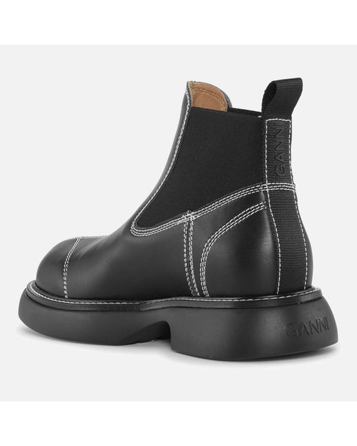 Ganni Black Everyday Low Faux Leather Chelsea Boots