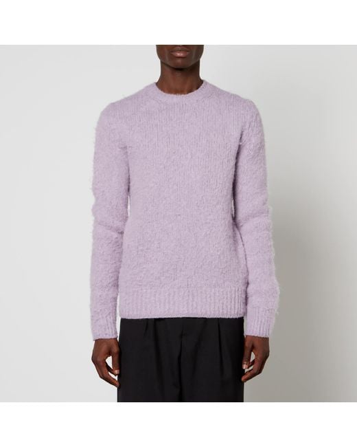 AMI Brushed Knitted Jumper in Purple for Men | Lyst