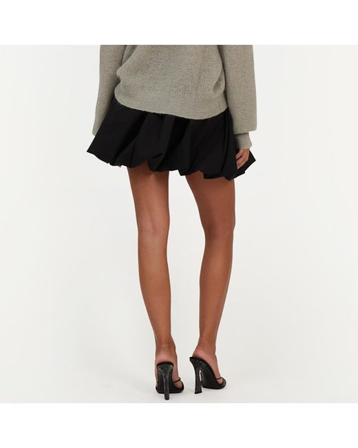 ROTATE BIRGER CHRISTENSEN Black Balloon Cotton-Blend Mini Skirt