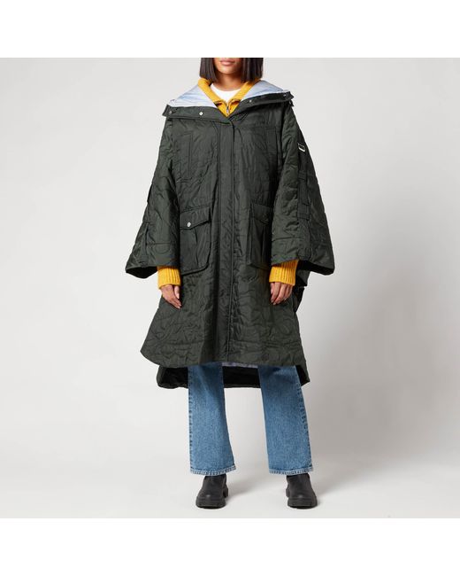 Ganni Green Recycled Ripstop Coat