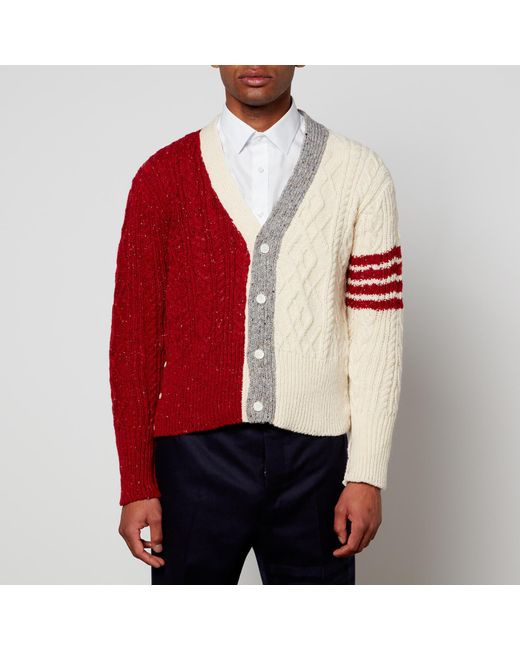 Thom Browne Red Wool And Mohair-blend Cardigan for men