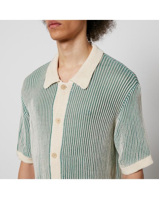 Corridor NYC Green Plated Open-Knit Cotton Shirt for men