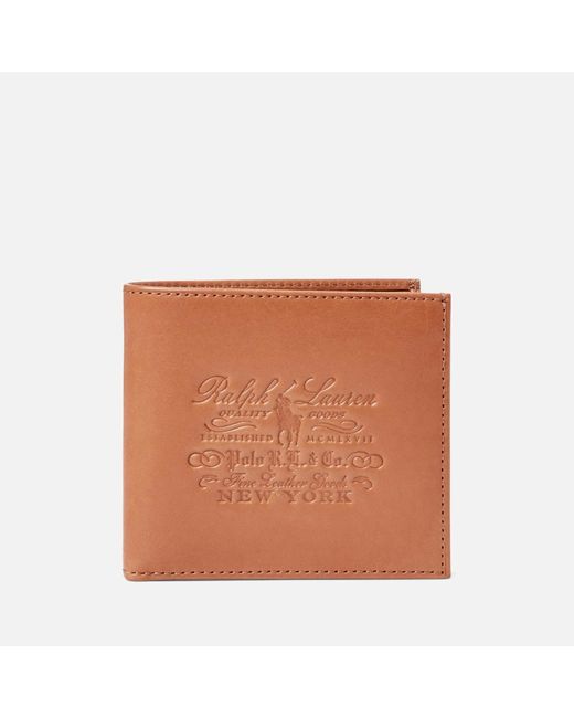 Polo Ralph Lauren Brown Heritage Leather Billfold Wallet for men