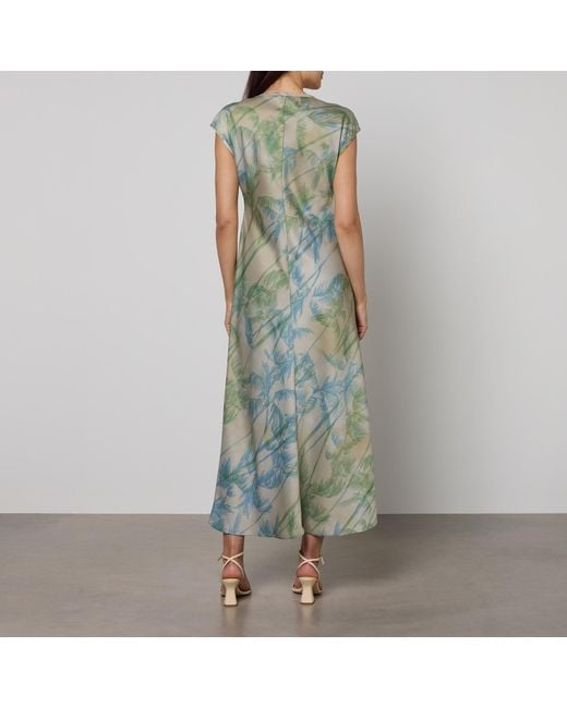 MAX&Co. Green Apuania Envers Satin Dress