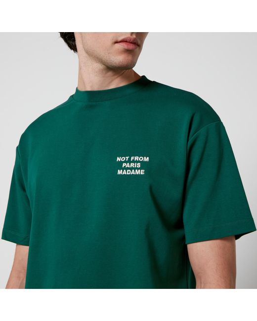 Drole de Monsieur Green Le T-Shirt Slogan Cotton-Jersey T-Shirt for men