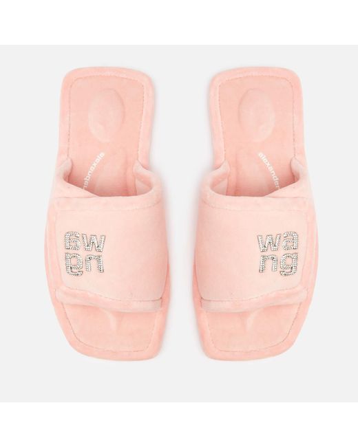 Alexander Wang Pink Lana Padded Logo Slippers