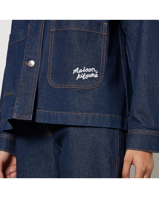 Maison Kitsuné Blue Workwear Front Patch Pockets Denim Jacket