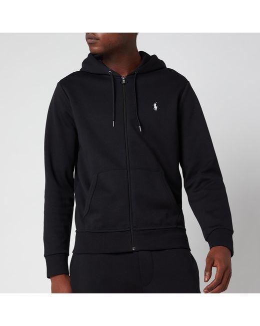 Polo Ralph Lauren Black Double Knitted Zip-through Hoodie for men