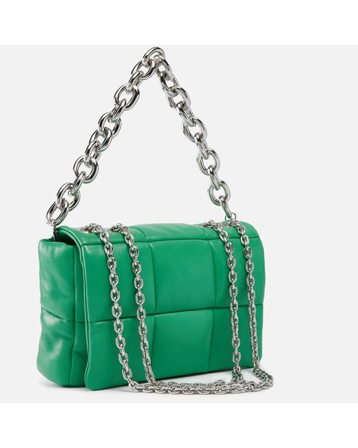 Stand Studio Hera Quilted Leather Clutch Bag - Green