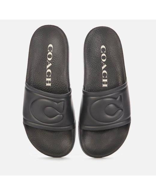 COACH Ula Rubber Slide Sandals in Black | Lyst