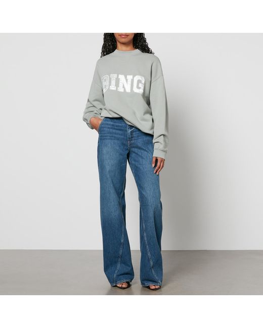 Anine Bing Gray Tyler Logo Organic Cotton Sweatshirt