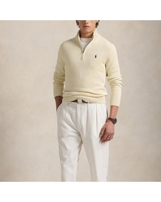 Polo Ralph Lauren Natural Cotton-Knit Half-Zip Jumper for men