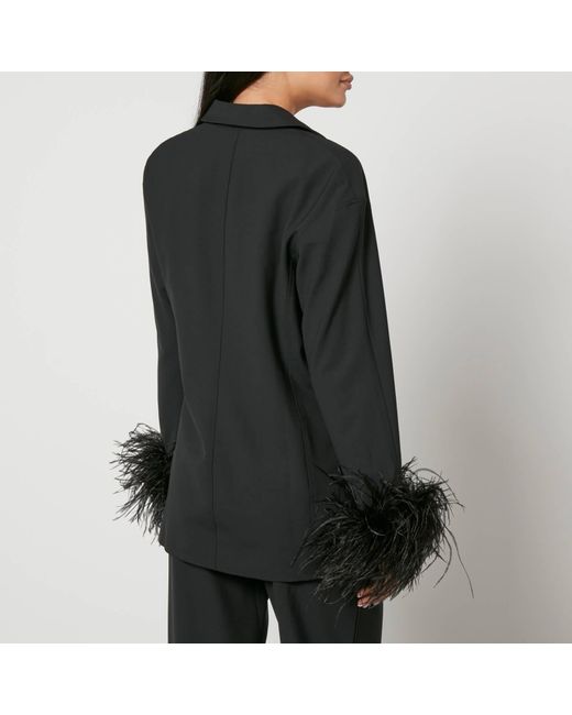 Sleeper Black Girl With Pearl Feather-Trimmed Crepe Blazer