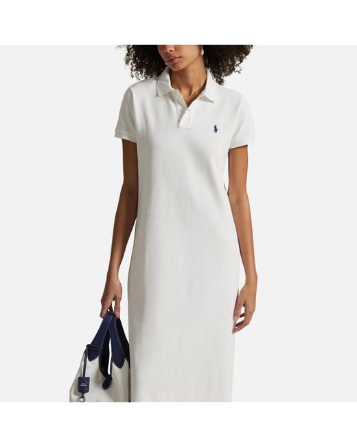 Polo Ralph Lauren White Cotton-Mesh Polo Dress