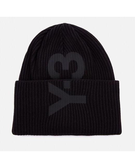 Y-3 Black Y3 Beanie for men