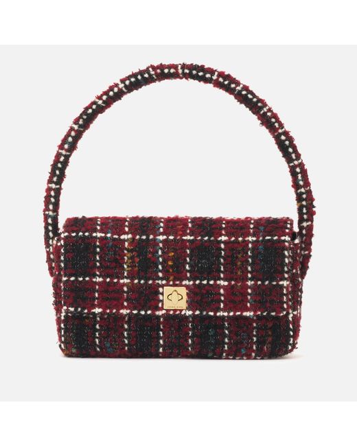 Anine Bing Red Nico Wool-blend Bouclé Bag