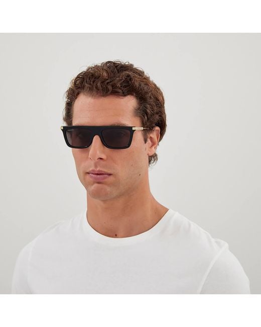 Gucci square metal and acetate glasses sales