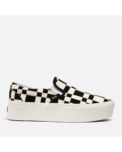 Vans Black Woven Check Stackform Faux Suede Trainers