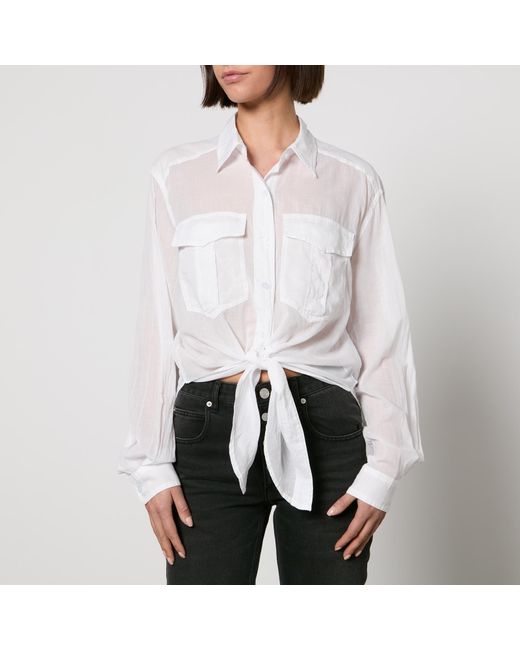 Isabel Marant White Nath Cotton-Gauze Wrap Shirt