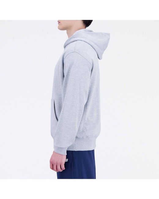 New Balance Blue Athletics Remastered Graphic French Terry Hoodie In Cotton Fleece for men