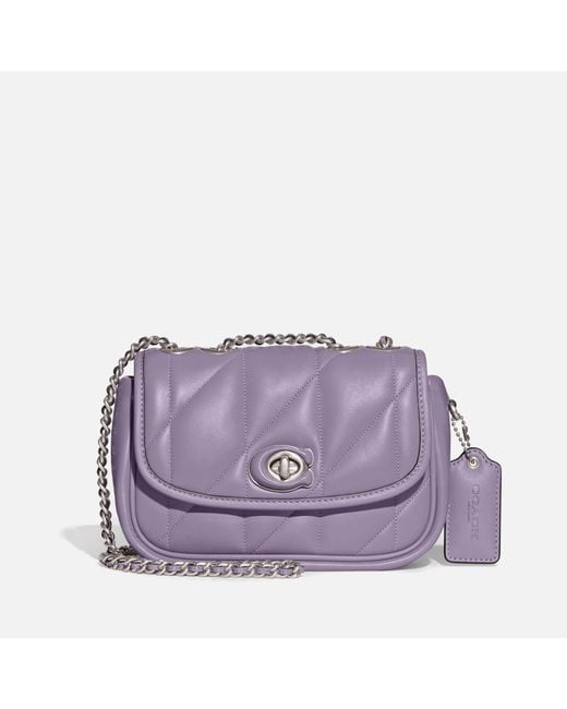 COACH Purple Pillow Madison Quilted Leather Shoulder Bag