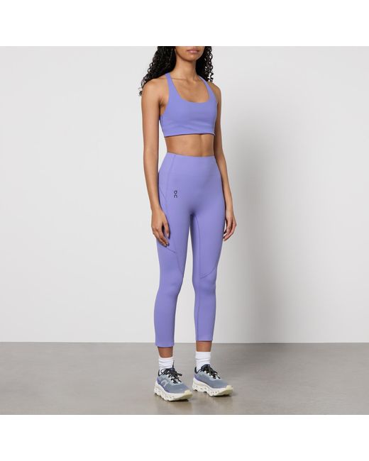 On Shoes Purple Movement Stretch-jersey 3/4 Leggings