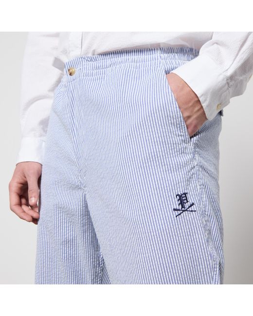 Polo Ralph Lauren Blue Elasticated Seersucker Prepster Pants for men