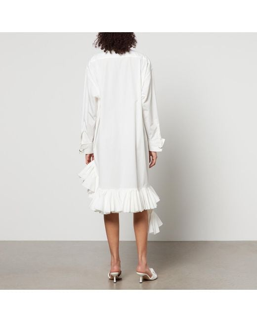 Marques'Almeida White Oversized Cotton-Poplin Shirt Dress